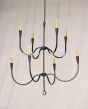 1184-8 Rustic Style 2 Tier Forged Iron Chandelier