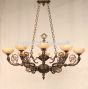4227-8 European Antique Brass Style Chandelier with Real Stone Shades