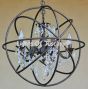 8030-5 Contemporary Orb Iron Crystal Chandelier