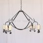 1037-8GLS Rustic Style Wrought Iron Chandelier