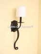 5081-1SHD Rustic Style Wrought Iron Wall Sconce with Shade