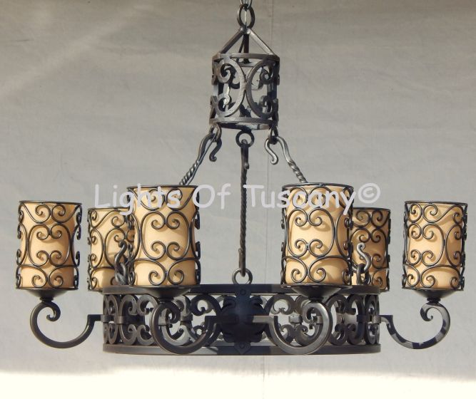Spanish Style Chandelier, Spanish Revival Chandelier, Mediterranean Chandelier, Iron Chandelier, Iron Scroll Chandelier, Dining Room Chandelier, Rustic Chandelier, Traditional Chandelier