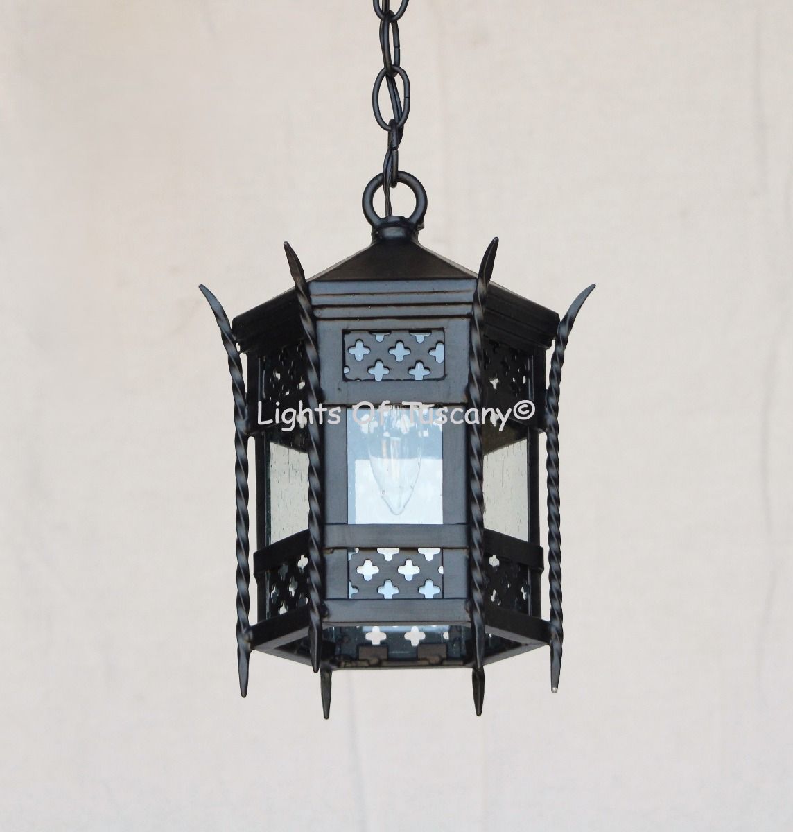 Lights of Tuscany 6228-1 Gothic Castle Style Iron Hanging Lantern