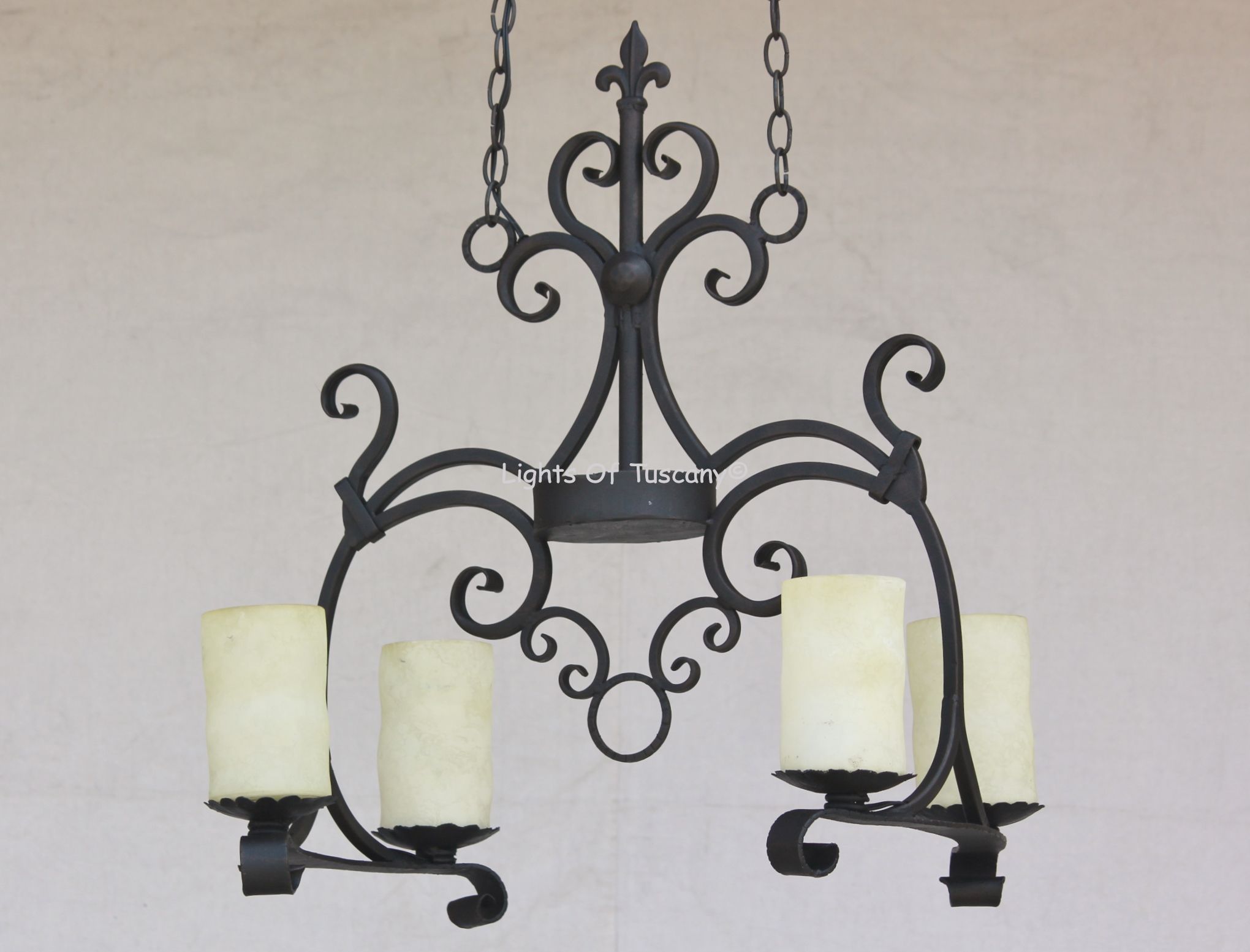 Lights of Tuscany 1344-4 Rustic Spanish Style Wrought Iron Chandelier