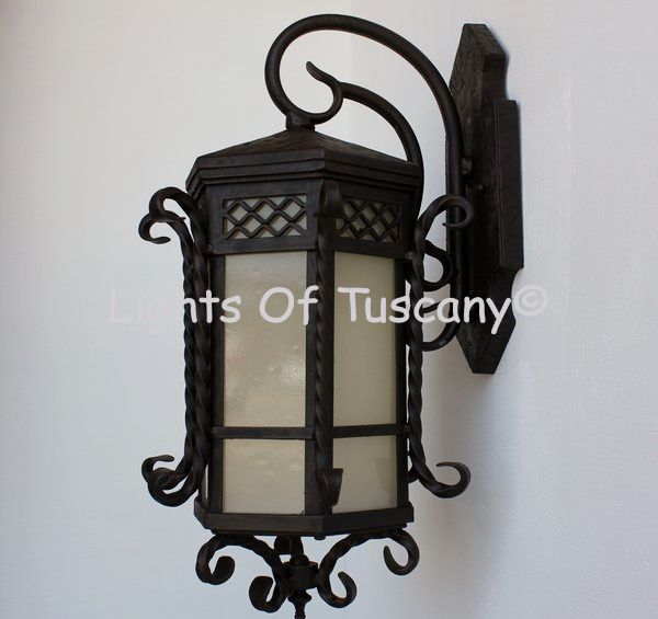Colonial Spanish Style Outdoor Wall Lantern, Spanish Light Fixtures Santa Barbara
