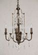 3545-6 Transitional Spanish Style Wrought Iron Chandelier with Crystals