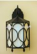 Contemporary Wrought Iron Wall Lantern w/ diffuser 7462-1