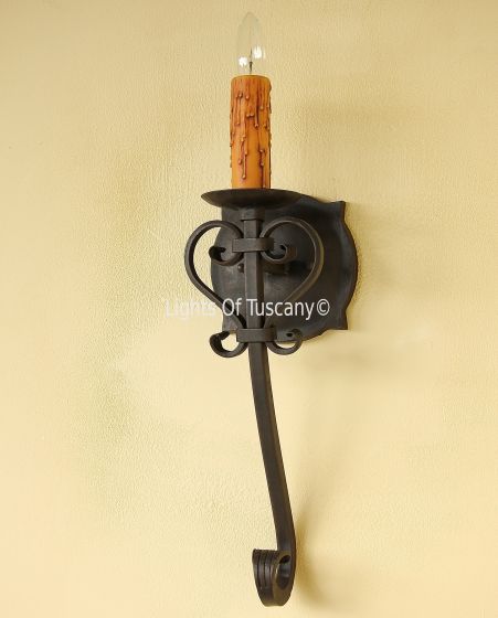 5077-1 Spanish Style Wrought Iron Wall Sconce
