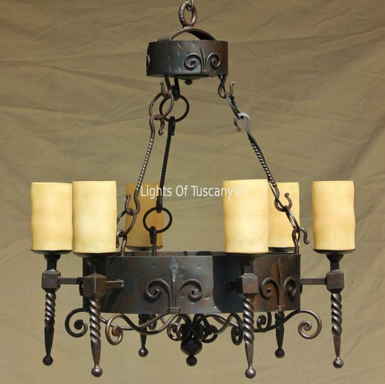 Chandeliers-hanging-Hand-Forged Wrought Iron