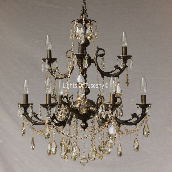 Solid brass candelabra crystal chandelier