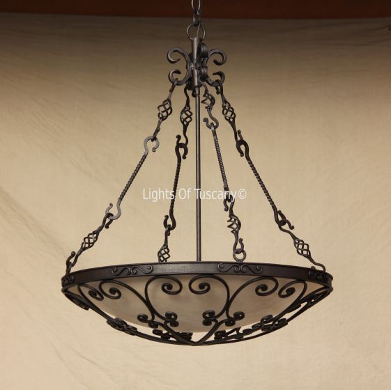 pendant-lighting-hanging-Hand-Forged Wrought Iron/ Tuscan pendant