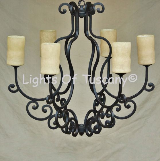 Tuscan-Gothic-Medieval Chandelier-Hand Forged-Wrought Iron