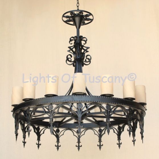 1627-16GLS Iron Chandelier