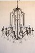3546-20 Tuscan Style Wrought Iron Crystal Chandelier