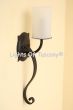5081-1GLS Rustic Style Wrought Iron Wall Sconce