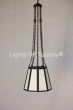 6401-3 Modern Style Wrought Iron Hanging Lantern Light Frosted Glass