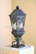 7042-1P Spanish-Mexican Hacienda Style Wrought Iron Post Light