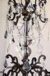 3410-21 Tuscan Style Wrought Iron Crystal Chandelier