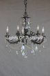 15570-5 Antique Cass Brass Crystal Chandelier