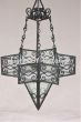 Spanish Style Star Hanging Lamp Wrought Iron Moroccan Church Vintage