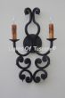 5208-2 Tuscan-Wrought Iron- Crystal Wall Lamp