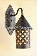 7325-1M Rustic Gothic Style Iron Outdoor Wall Lantern with Natural Mica