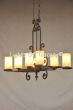 1161-8 Spanish Mediterranean Style Wrought Iron Chandelier with Glass Candles