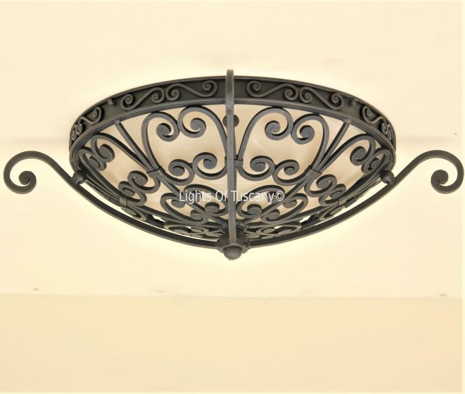 Tuscan Style Bowl Semi Flush Ceiling Fixture