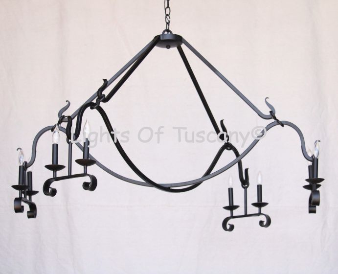 1037-8 Rustic Style Wrought Iron Chandelier