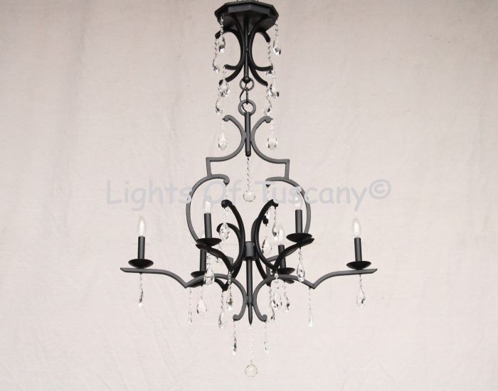3122-6 Wrought Iron Country Italian Style Chandelier