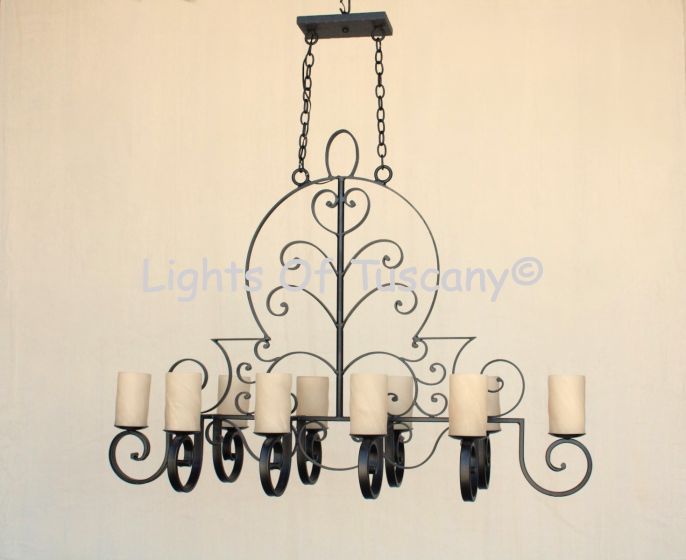 1476-10GLS Iron Chandelier