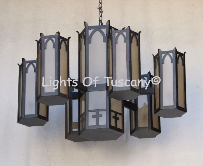 1745-9 Wrought Iron Gothic Style Chandelier 
