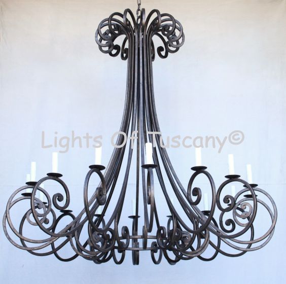 Extra large chandelier, heavy duty iron chandelier, great room chandelier, grand entrance chandelier, scroll design chandelier, Spanish Chandelier, Mediterranean Chandelier, Transitional Chandelier, Modern Chandelier, Candelabra Chandelier, LED chandelier