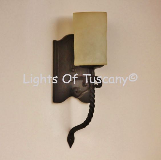 Tuscan Mediterranean Style Wrought Iron wall sconce 
