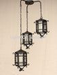 2028-3CL Santa Barbara Style Wrought Iron Outdoor Lantern Hanging Swag Cluster Light