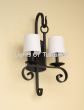 5320-2SHD Rustic Transitional Style Double Light Wall Sconce with Linen Shades