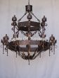 1259-18 Gothic Revival Style Wrought Iron 2 Tier Chandelier 