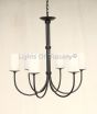 1452-6GLS Rustic Contemporary Style Iron Transitional Chandelier with glass shades
