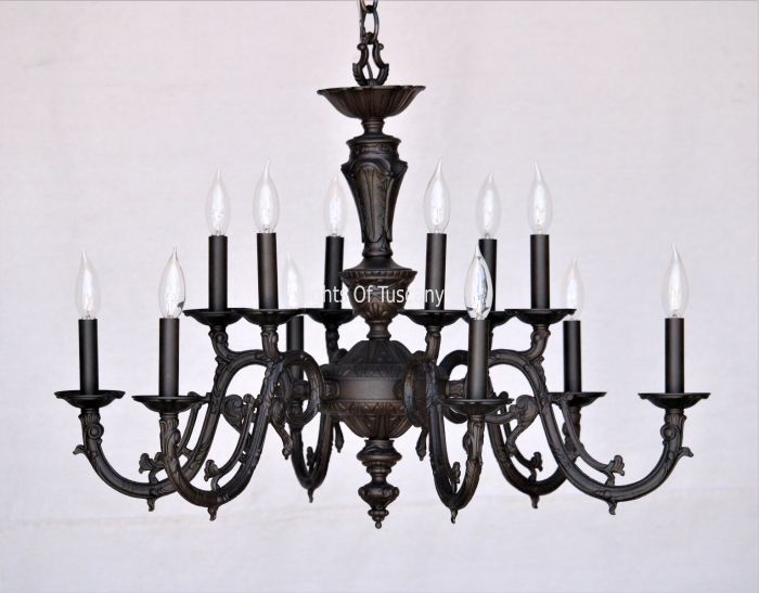 4233-12 European Cast Brass 2 Tier chandelier