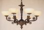 4246-6ALB  European Cast Brass Chandelier with Real Stone Shades