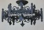 Spanish Revival Wrought Iron Semi Flush Ceiling Light