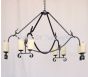 1037-8GLS Rustic Style Wrought Iron Chandelier