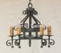 1270-5 Spanish Style Wrought Iron Chandelier Mediterranean Vintage Rustic