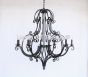 Mediterranean Style Chandelier, Transitional Chandelier, Wrought Iron Chandelier, Large Chandelier, Entryway Chandelier, Scroll Design Chandelier, Dining Room Chandelier, Great Room Chandelier, Decorative Chandelier, Spanish Chandelier, Tuscan Chandelier,