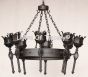 1716-8 Wrought Iron Castle Gothic Style Torch Chandelier