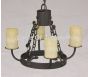 1391-4  Rustic Spanish Style Wrought Iron Chain Chandelier 