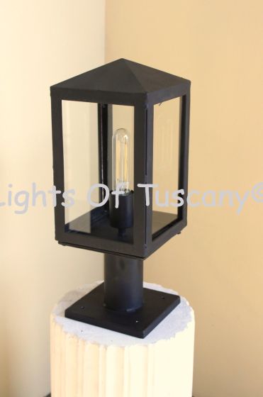 6957-1P Contemporary Outdoor Iron Post Light
