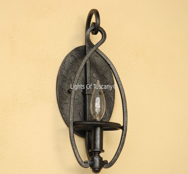 5237-1 Transitional Style Hanging Candelabra Wrought Iron Wall Sconce