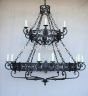 Spanish Style Chandelier, Heavy Wrought Iron Chandelier, Large Chandelier, 2 Tier Chandelier, 2 Level Chandelier, Spanish Revival Chandelier, Mediterranean Style Chandelier, Candelabra Chandelier, Extra Large Chandelier, Great Room Chandelier, Tuscan Chan