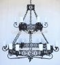 Spanish Style Chandelier, Heavy Wrought Iron Chandelier, Large Chandelier, 2 Tier Chandelier, 2 Level Chandelier, Spanish Revival Chandelier, Mediterranean Style Chandelier, Candelabra Chandelier, Extra Large Chandelier, Great Room Chandelier, Tuscan Chan